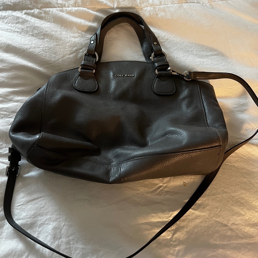 Cole Haan Pebble Leather Satchel with strap